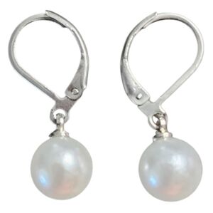Silvertone Freshwater Pearl Drop Earrings